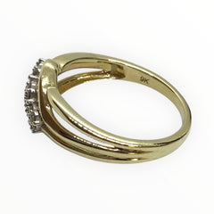 Ladies 9ct Gold Diamond Ring (Size O) Ref#511382