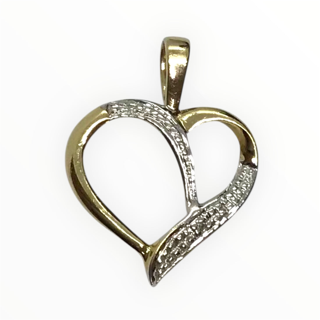 Ladies 9ct Gold Heart Pendant (Length 2cm) Ref#511543