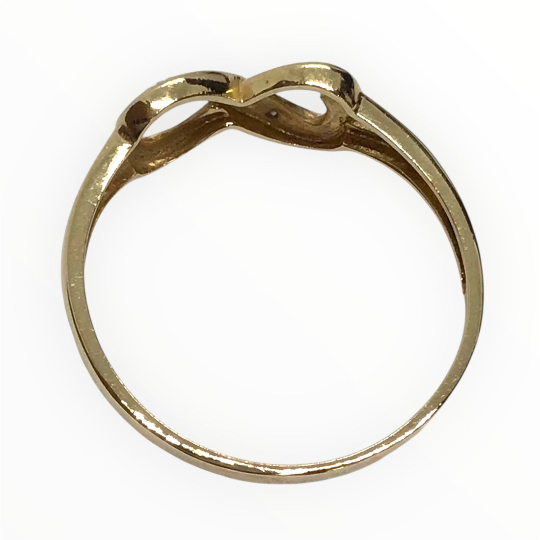 Ladies 9ct Gold Heart Infinity Ring (Size S) Ref#512922