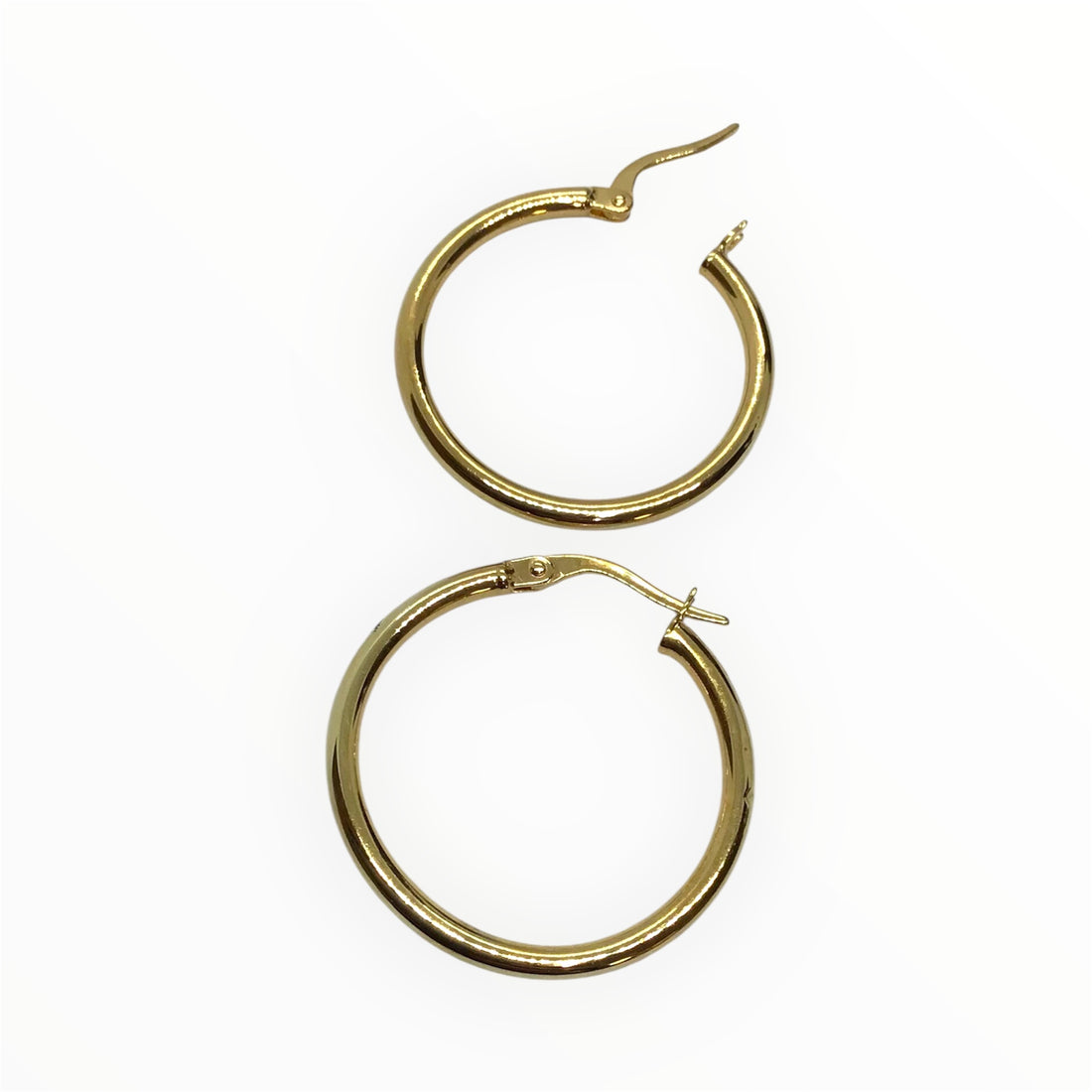 Ladies 9ct Gold Hoop Earrings 2.3cm Diameter Ref#512192