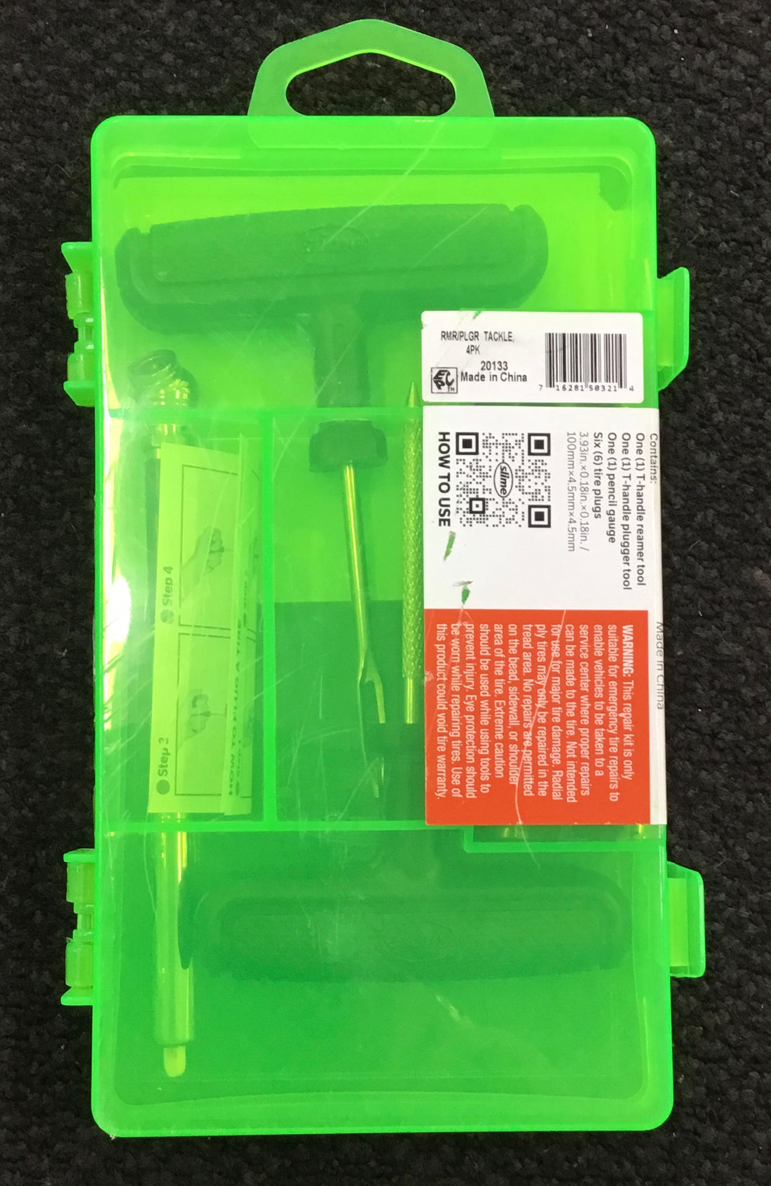 SLIME GREEN COMBO TIRE PLUG KIT 9PCE Ref#511752