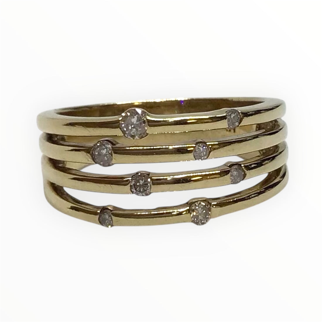 Ladies 9ct Diamond Ring (Size R) Ref#512958