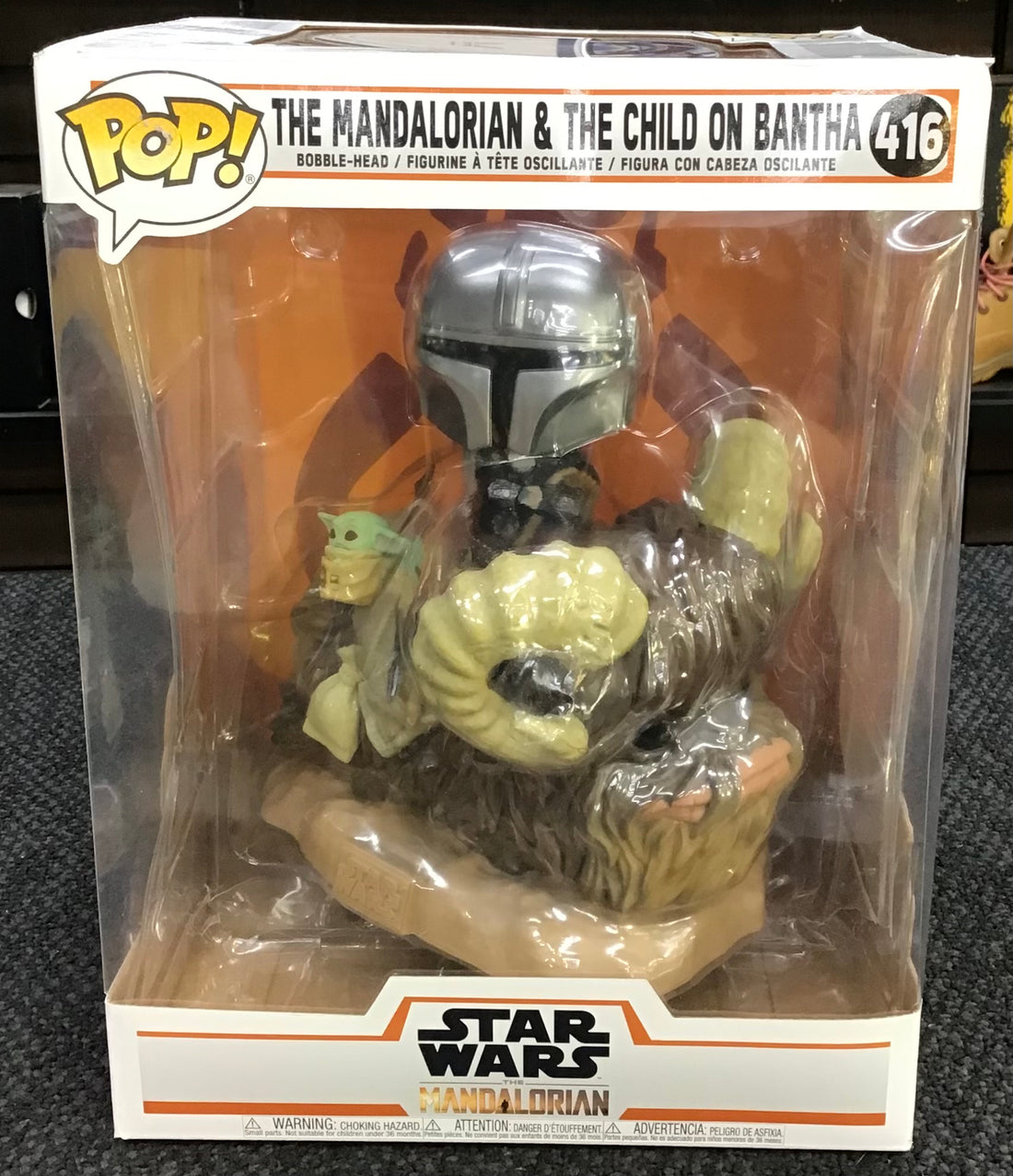 Pop Star Wars figurine Ref#889698523738
The Mandalorian & The Child on Bantha 416