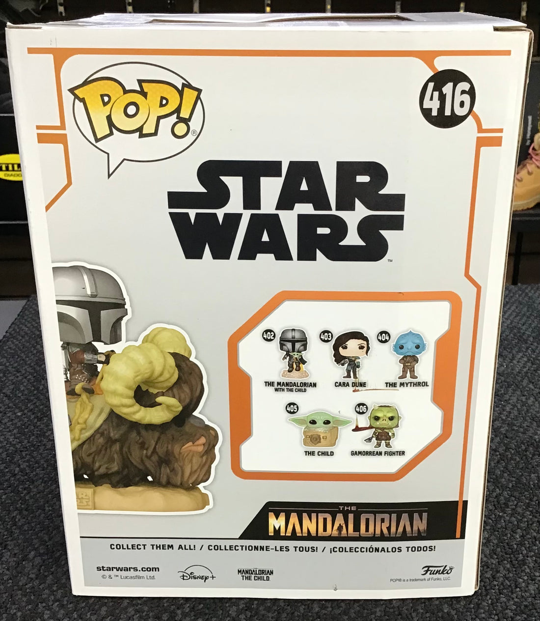 Pop Star Wars figurine Ref#889698523738
The Mandalorian & The Child on Bantha 416