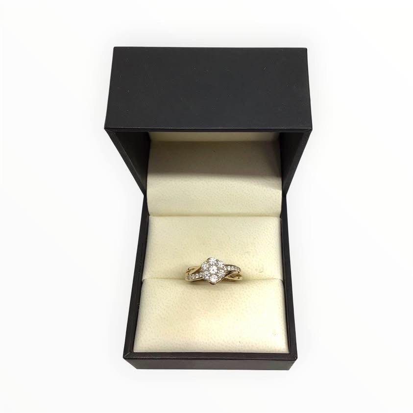 Ladies 10k Gold Diamond Ring (Size O) Ref#513125