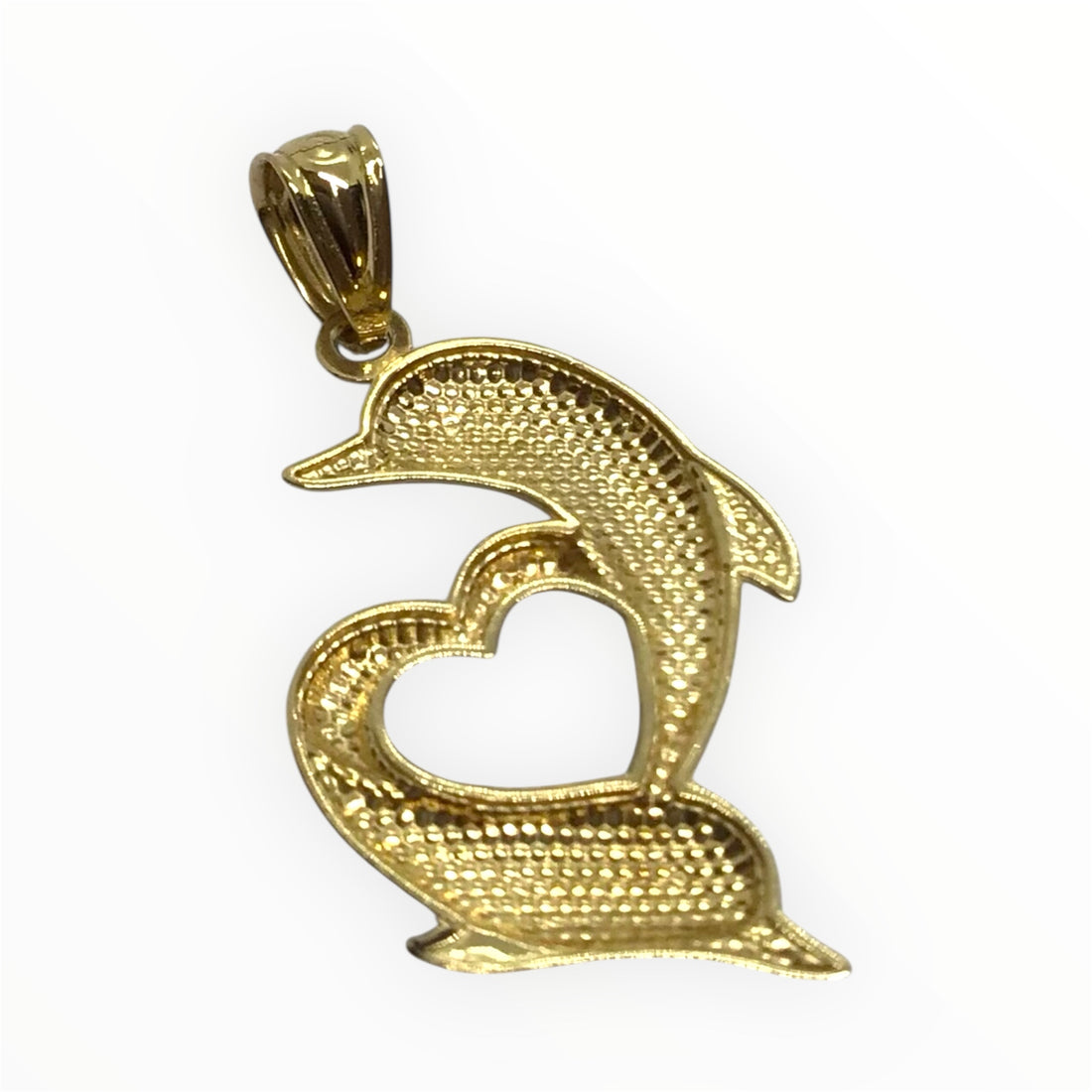 Ladies 9ct Gold Dolphin Pendant (Length 2.5cm) Ref#513324