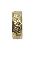 Ladies 9ct Yellow Gold Pattern Ring (Size N 1/2) Ref#506678