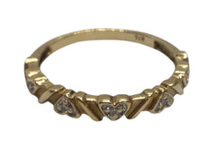 Ladies 9ct Yellow Gold Diamond Ring (Size Q) Ref#504239