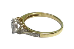 Ladies 9ct Yellow Gold Diamond Ring (Size T) Ref#506239