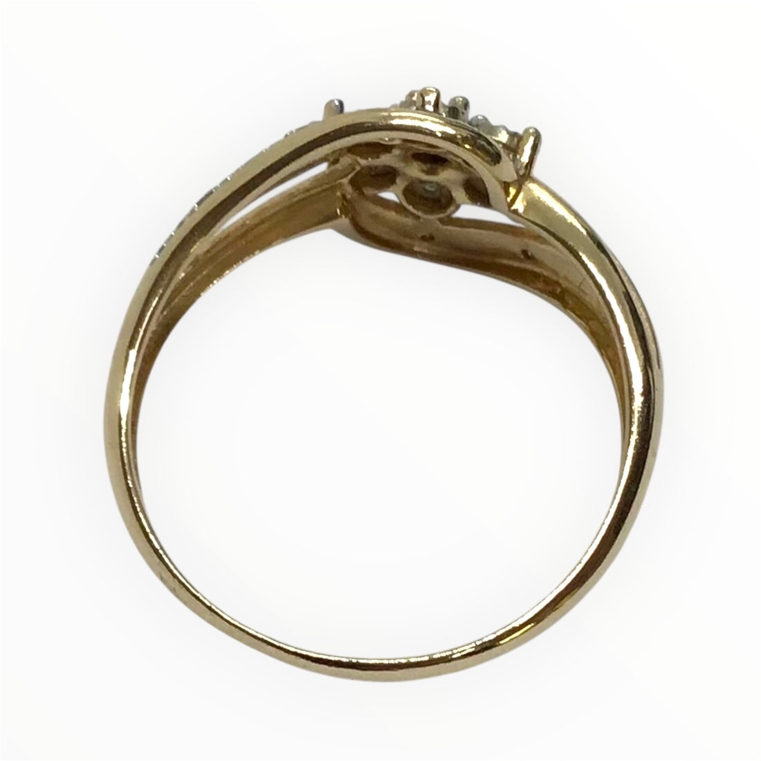 Ladies 9ct Gold Diamond Ring (Size O) Ref#512924