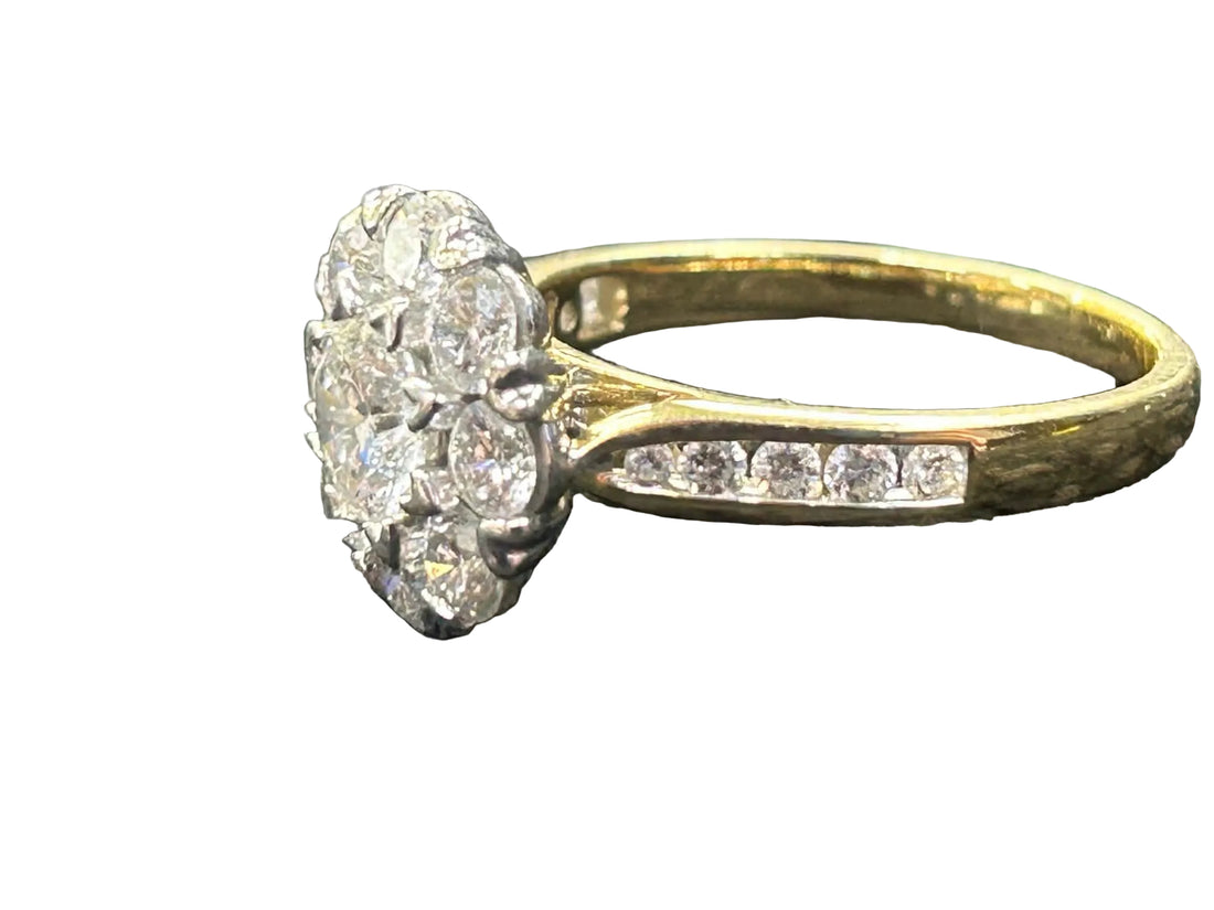 14ct Yellow gold Lab Grown Diamond Flower Cluster Ring Ref#513311