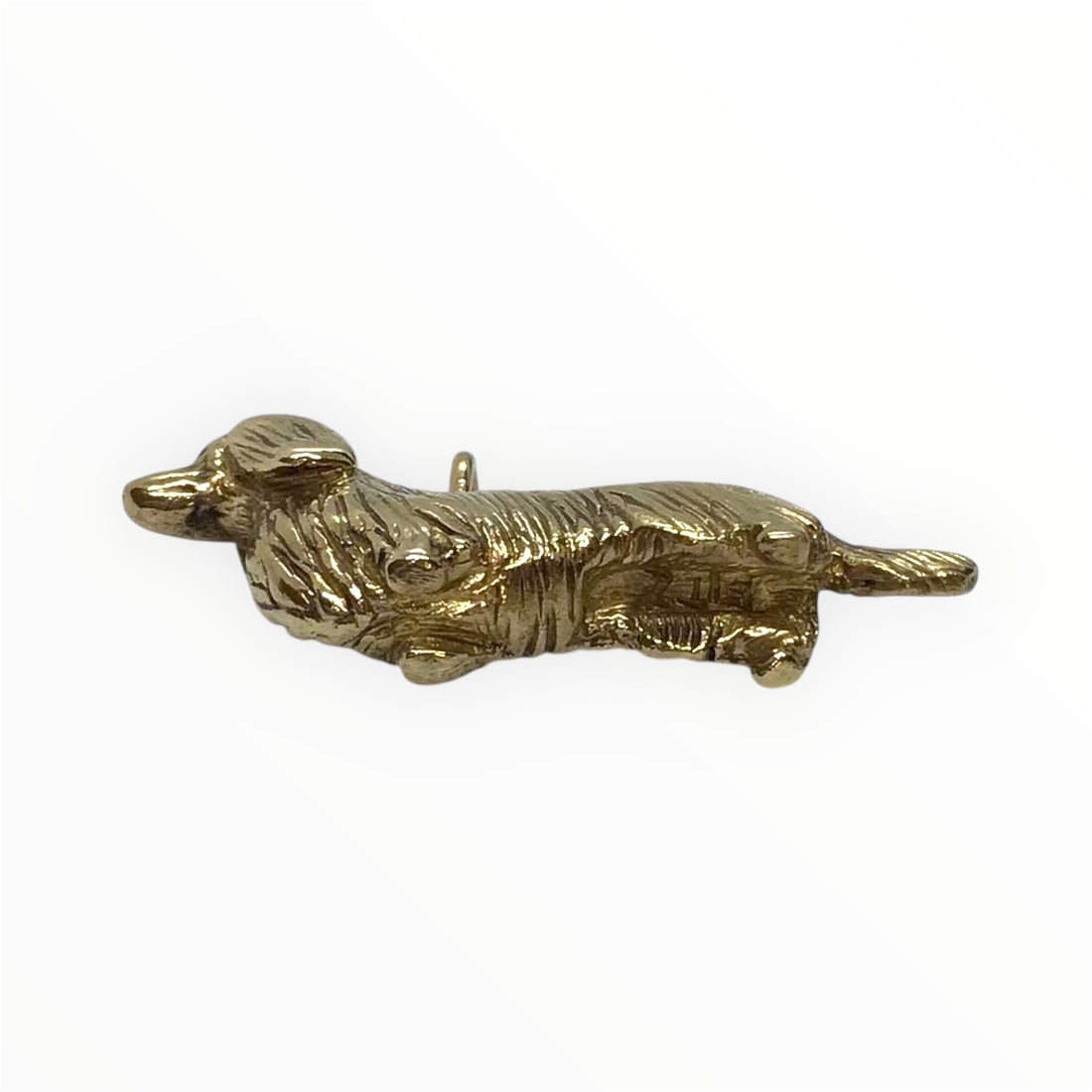 Unisex 9ct Gold Dashound Pendant (Length 3.5cm) Ref#512648