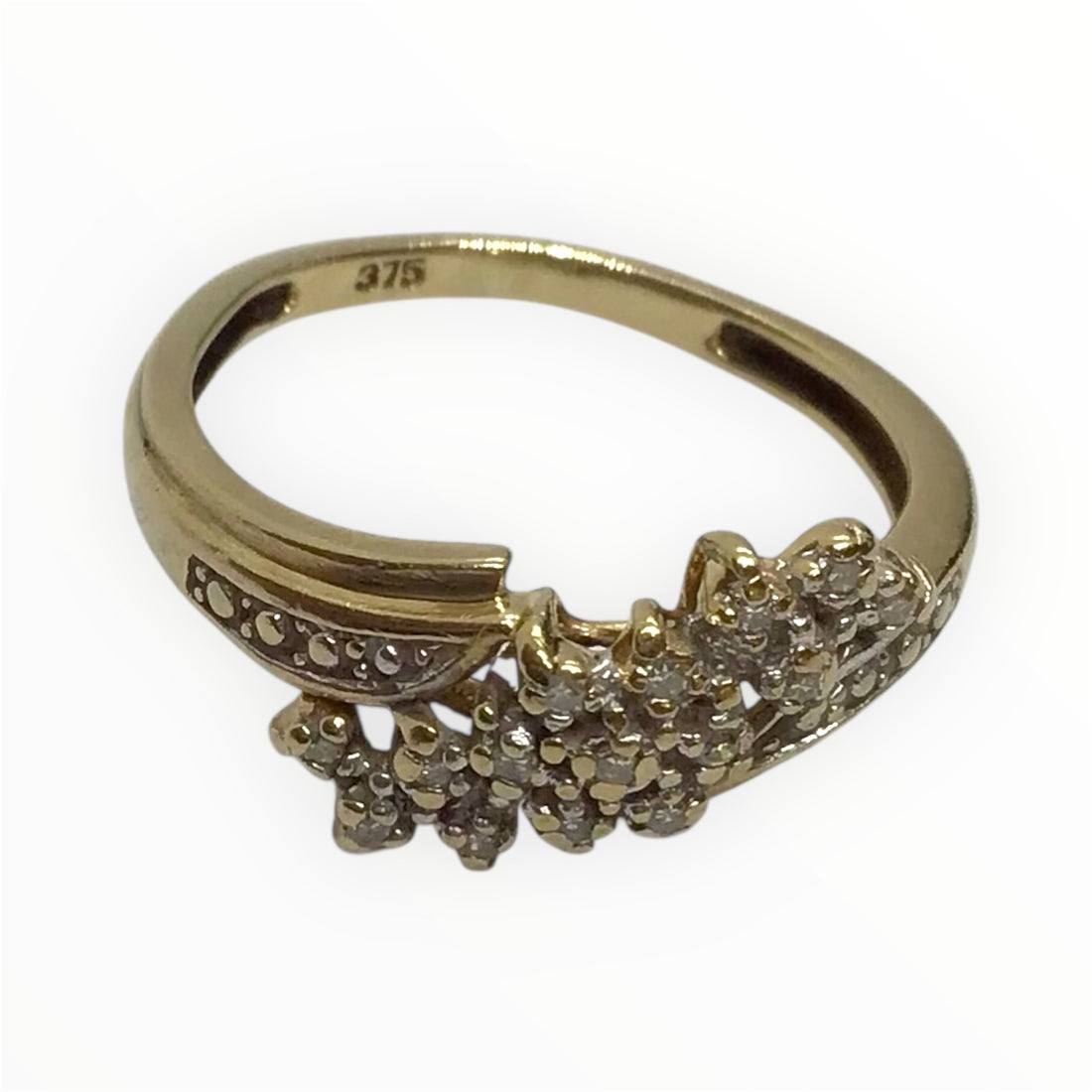 Ladies 9ct Gold Diamond Ring (Size K) Ref#513600
