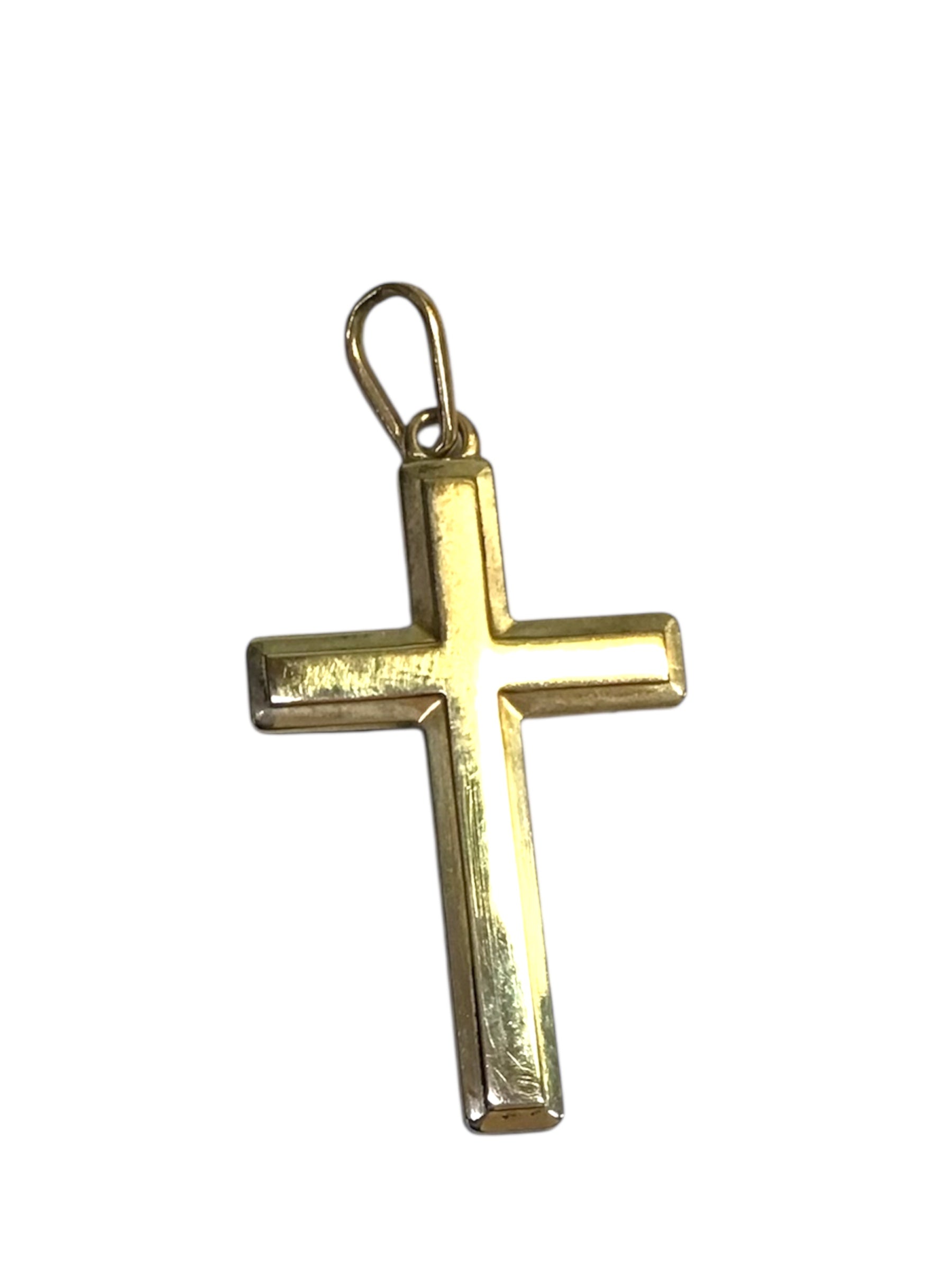 Unisex 9ct Yellow Gold Cross Pendant Ref#506852