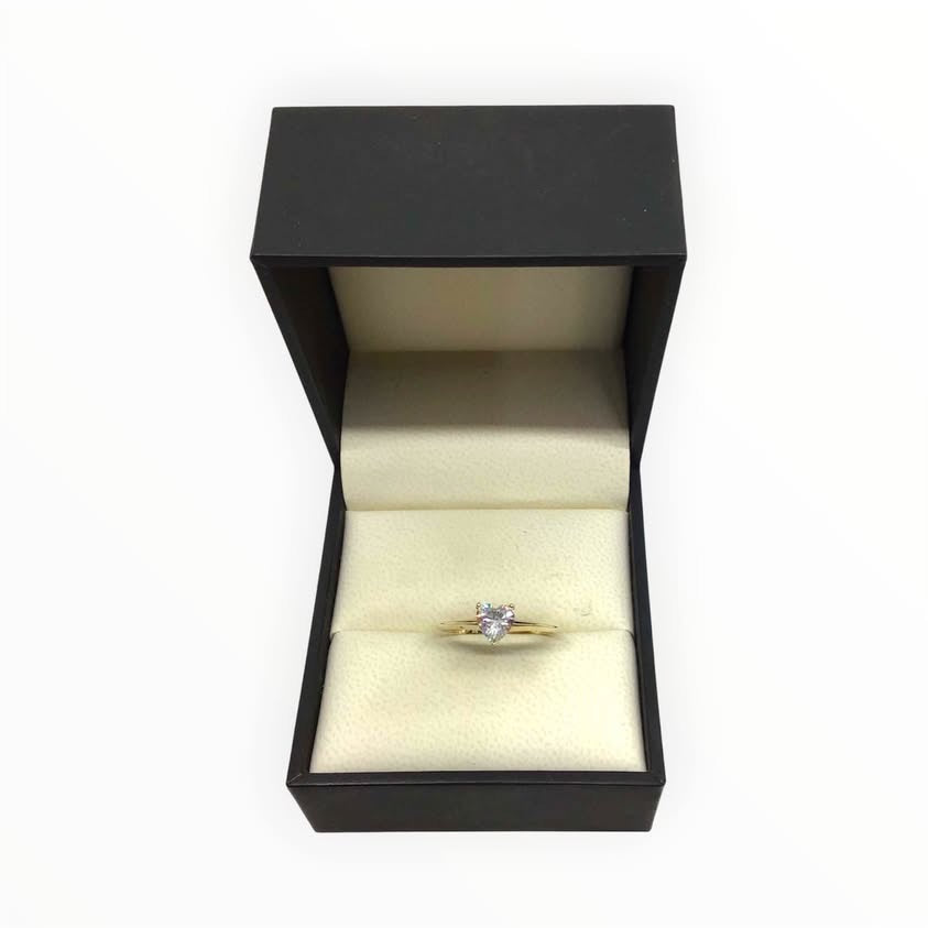 Ladies 9ct Gold Heart Ring (Size Q) Ref#511843