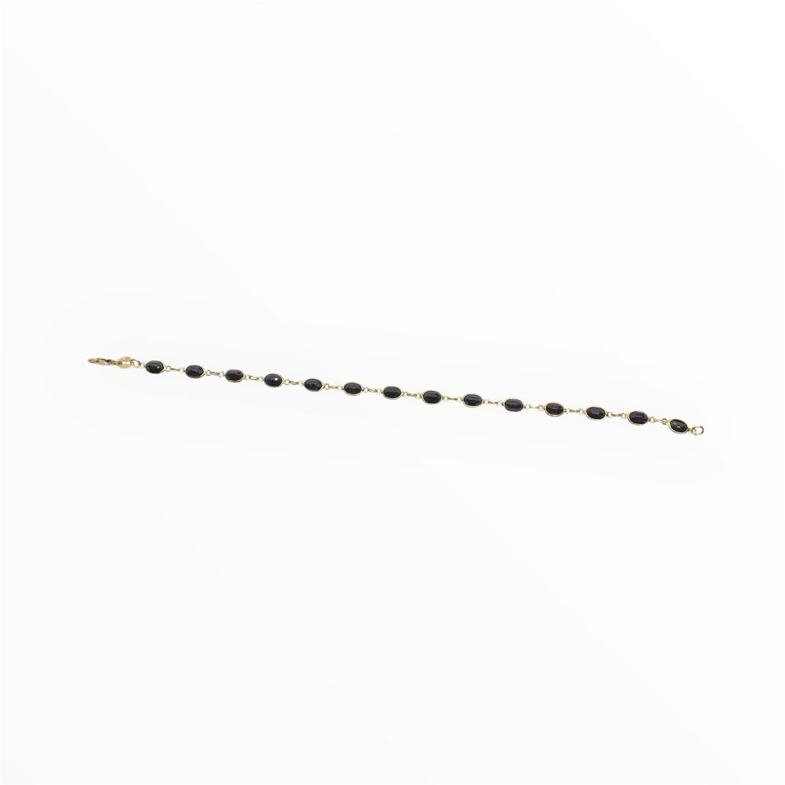 Ladies 9ct Gold Coloured Stone Bracelet ( Length 19cm) Ref#511467