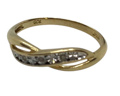 Ladies 9ct Gold Diamond Ring (Size O) Ref#506677