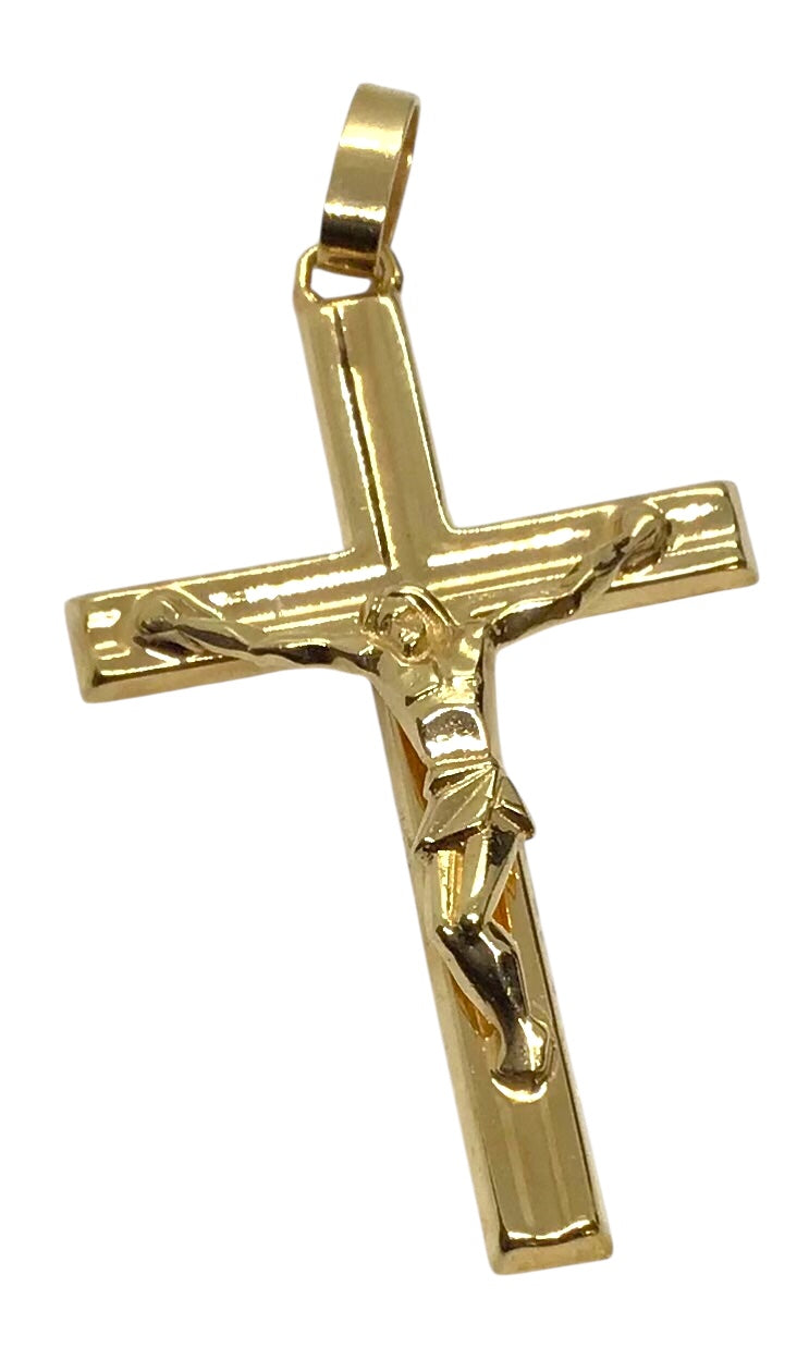 Unisex 9ct Yellow Gold Cross Pendant Ref#506864