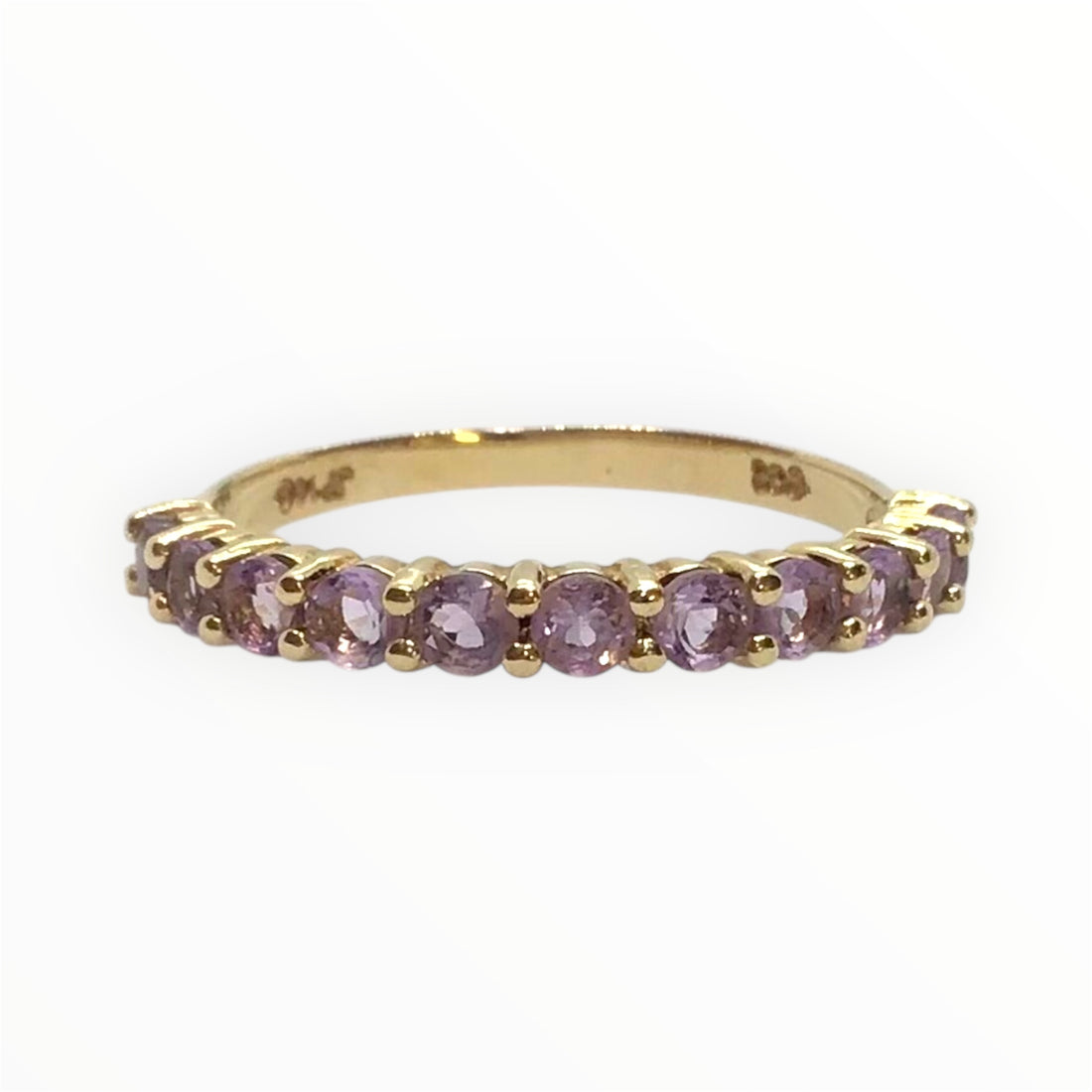 Ladies 9ct Gold Coloured Stone Ring (Size O) Ref#513329