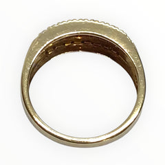 Ladies 9ct Gold Coloured Stone with Diamonds Ring (Size P) Ref#511381