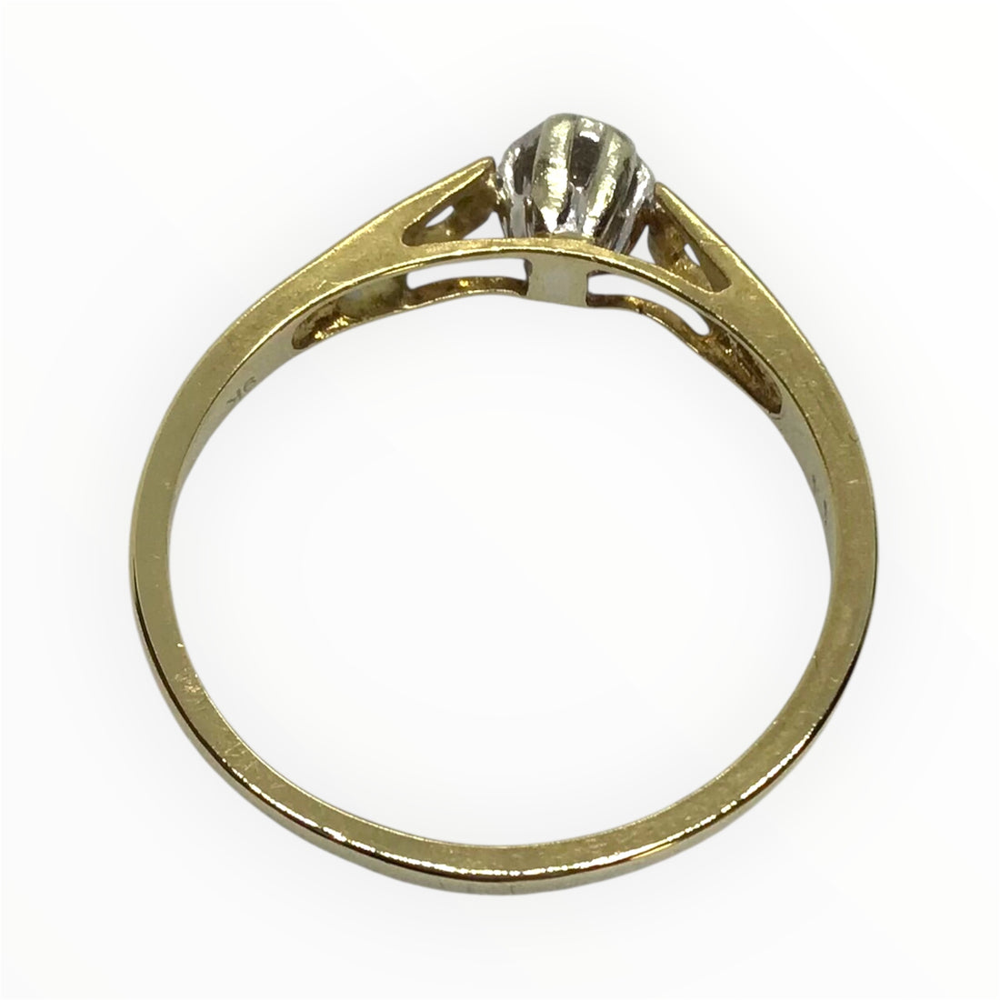Ladies 9ct Gold Diamond Ring (Size N 1/2) Ref#513328