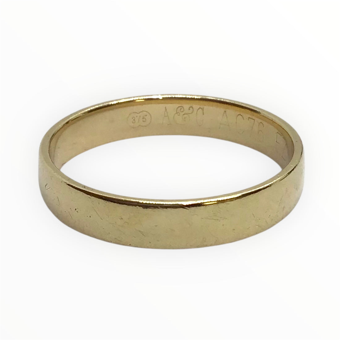 Unisex 9ct Gold Plain Ring ( Size S 1/2) Ref#511692