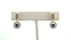 14ct Yellow Gold Tahitian Pearl & Diamond Earrings - 500672