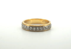 18ct Yellow & White Gold Diamond Wedding Ring (Size N) - 500605