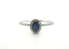 950 Platinum Sapphire & Diamond Ring (Size Z) - 501647