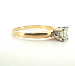 18ct Yellow & White Gold Diamond Engagement Ring (Size T 1/2) - 501922