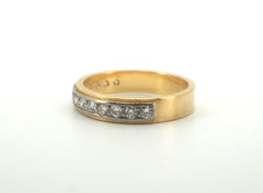18ct Yellow & White Gold Diamond Wedding Ring (Size N) - 500605