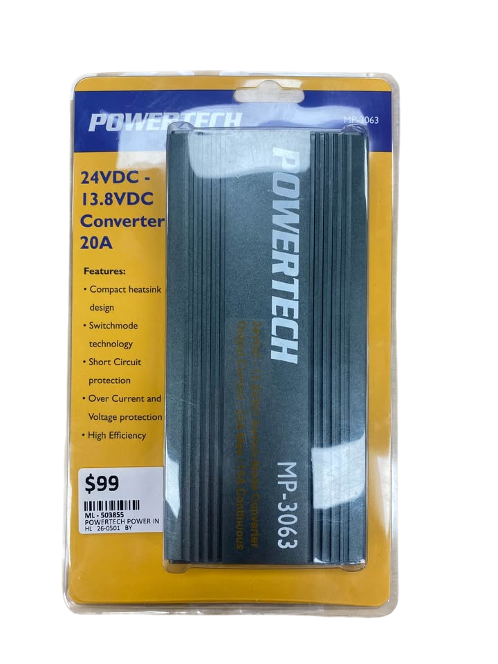 Powertech MP-3063 24VDC - 13.8VDC Converter 20A - 503855