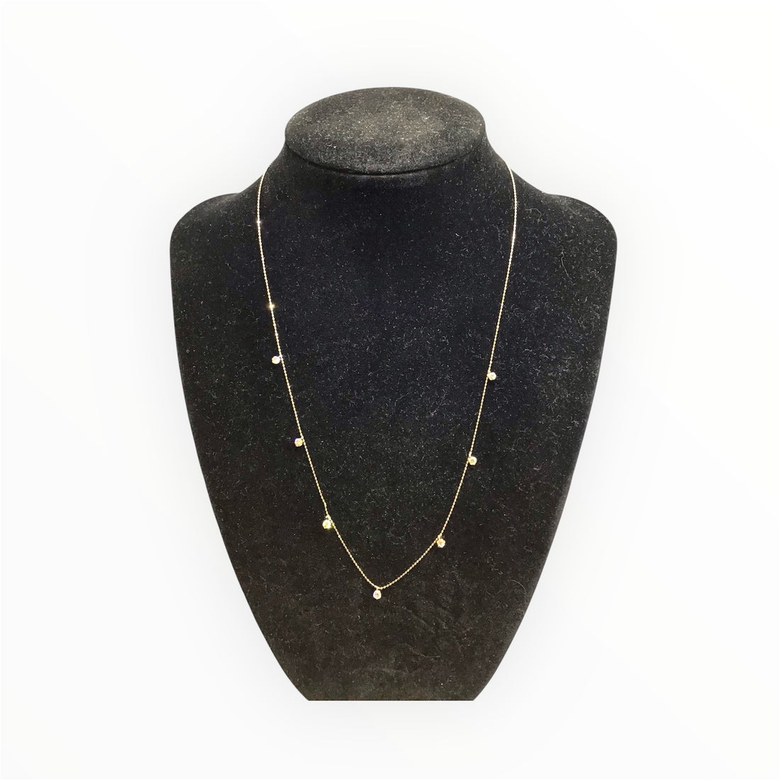 Ladies 18ct Gold Diamond Necklace (Length 44cm) Ref#513428