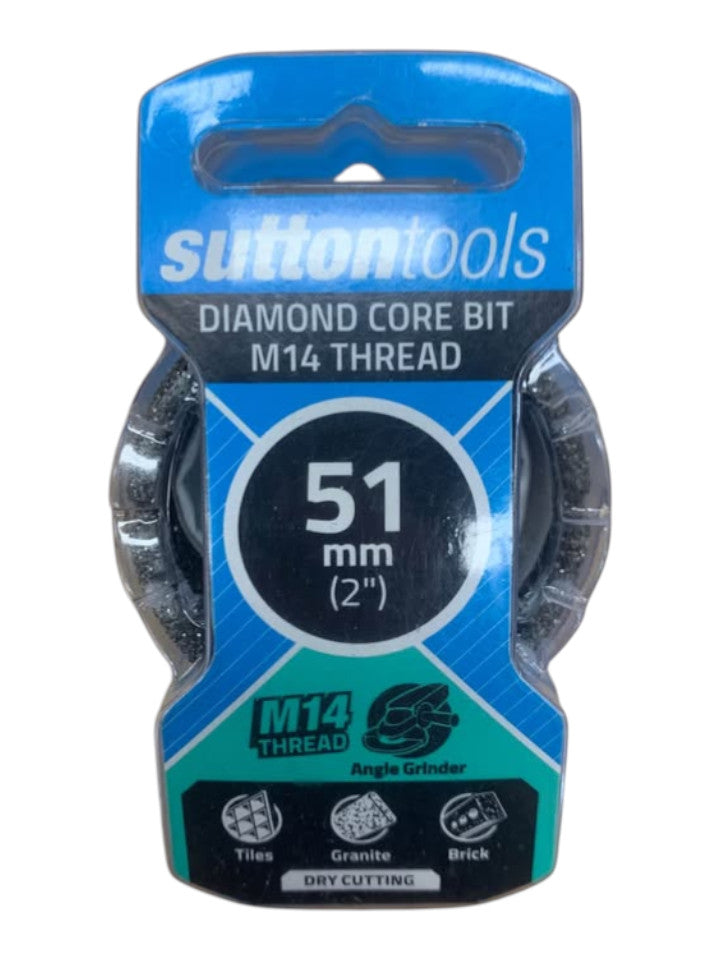 SUTTON TOOLS - H1160510 DIAMOND CORE BIT M14 THREAD 51MM - 505828