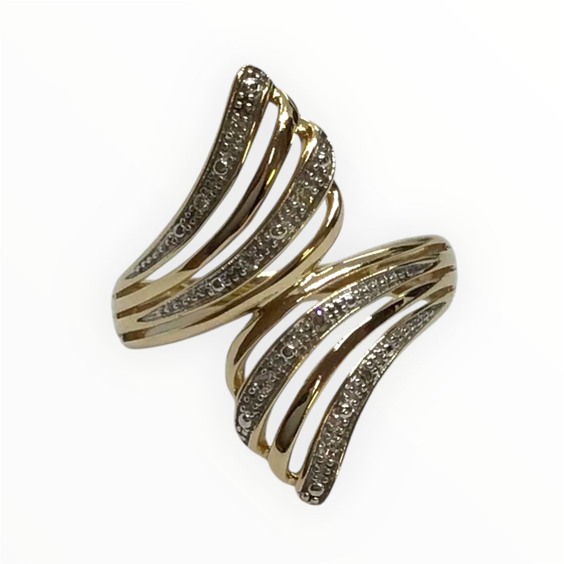 Ladies 9ct Gold Diamond Ring (Size L 1/2) Ref#511856