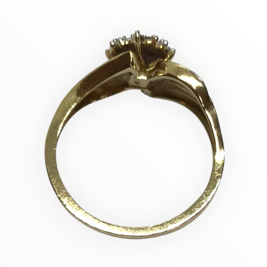 Ladies 9ct Gold Diamond Ring (Size M) Ref#512923