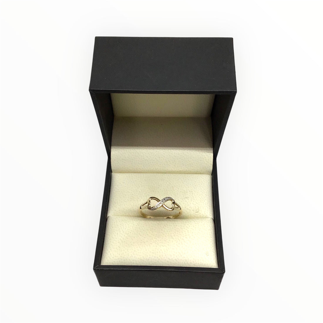 Ladies 9ct Gold Heart Infinity Ring (Size S) Ref#512922