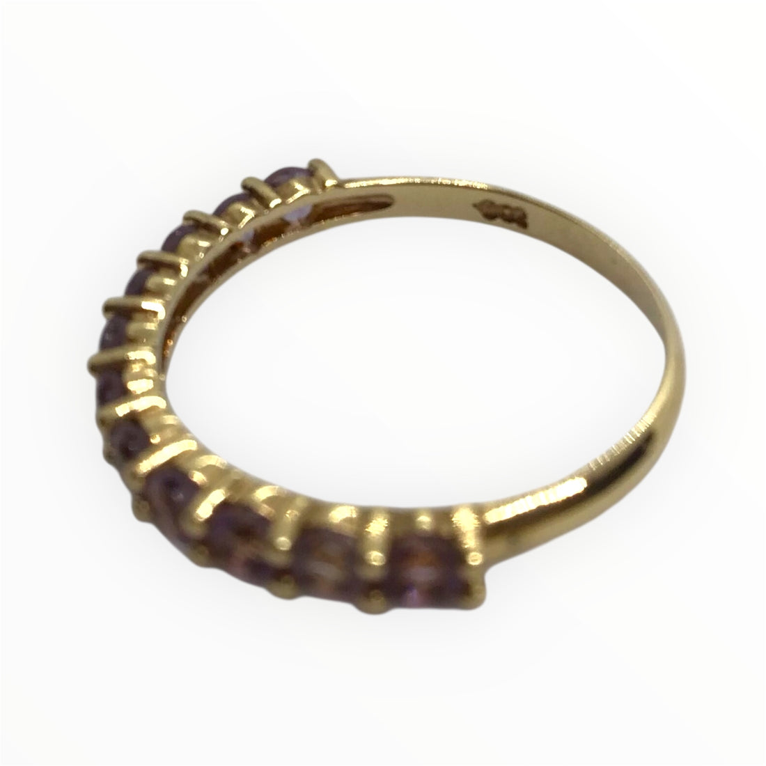 Ladies 9ct Gold Coloured Stone Ring (Size O) Ref#513329
