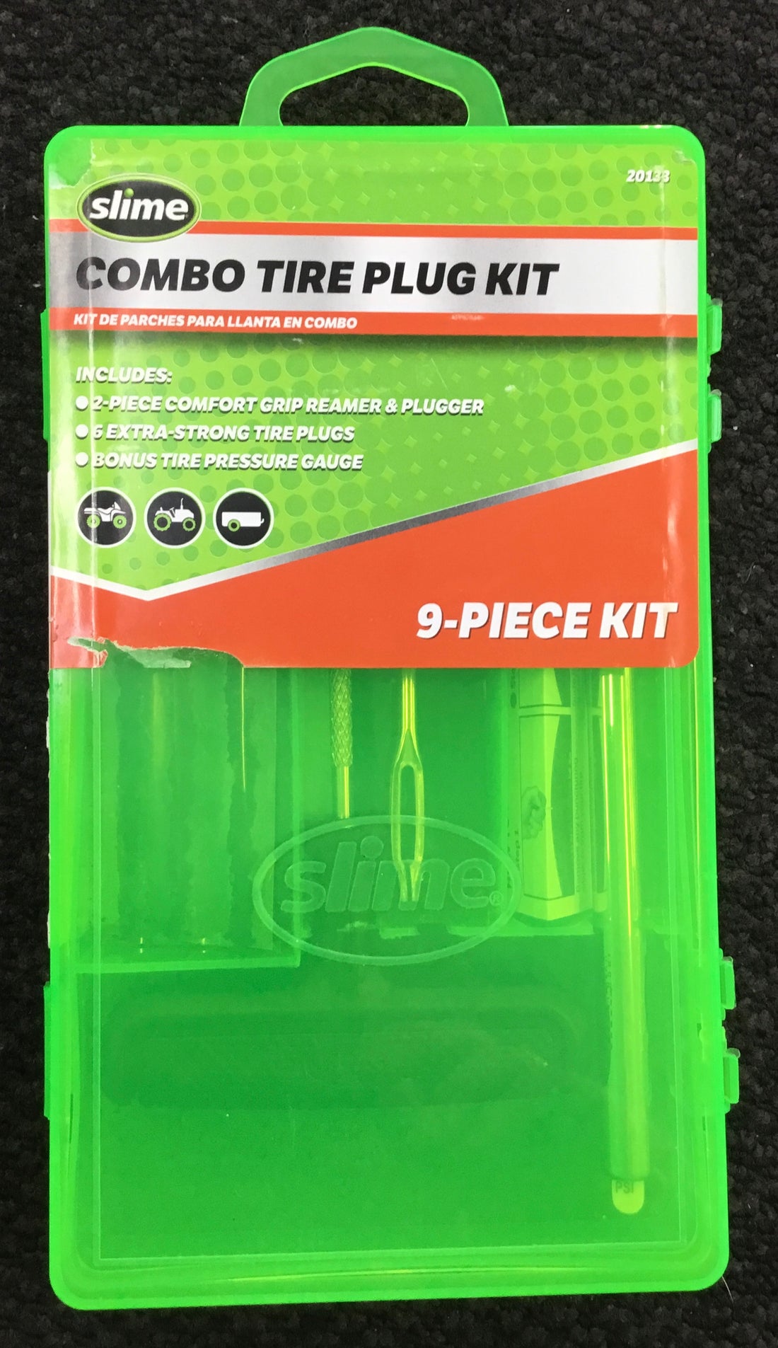 SLIME GREEN COMBO TIRE PLUG KIT 9PCE Ref#511752