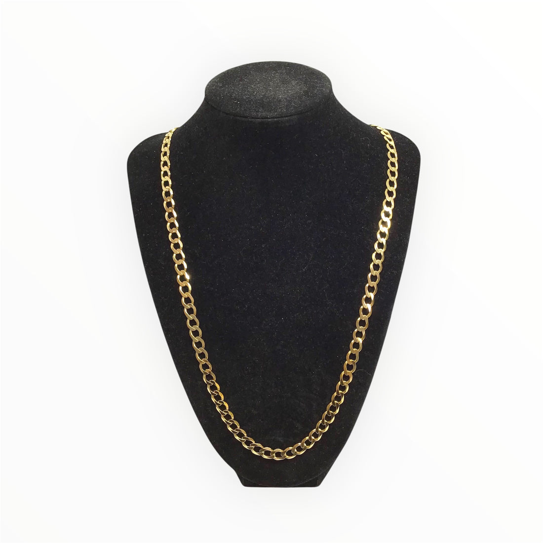 Unisex 9ct Gold Flat Curb Necklace (Length 60cm) Ref#514037