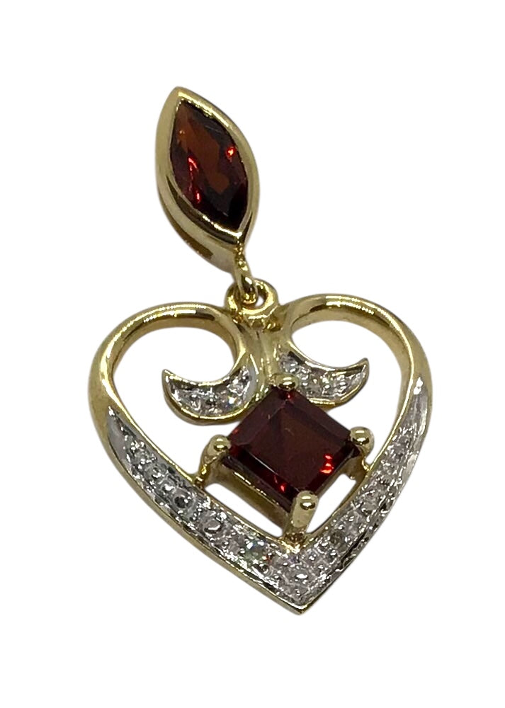 Ladies 9ct Yellow Gold Heart Pendant (Length 2cm) Ref#507469