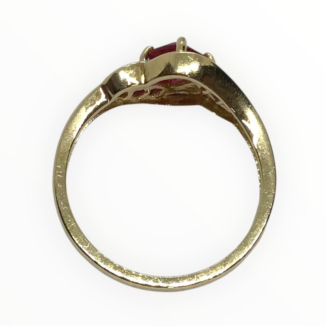 Ladies 9ct Gold Coloured Stone with Diamonds Ring (Size O) Ref#511840