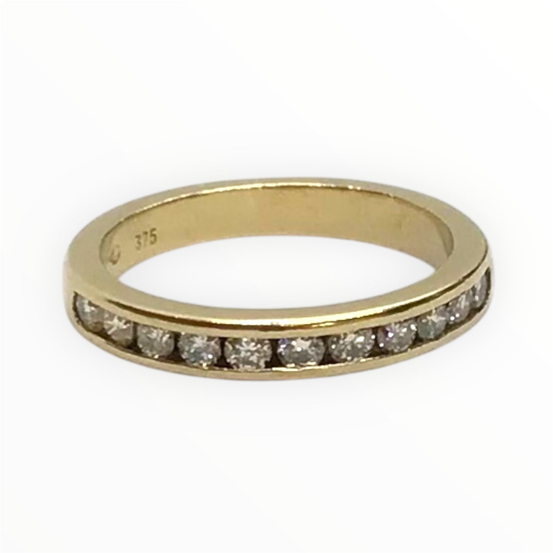 Ladies 9ct Gold Diamond Ring (Size M 1/2) Ref#512645