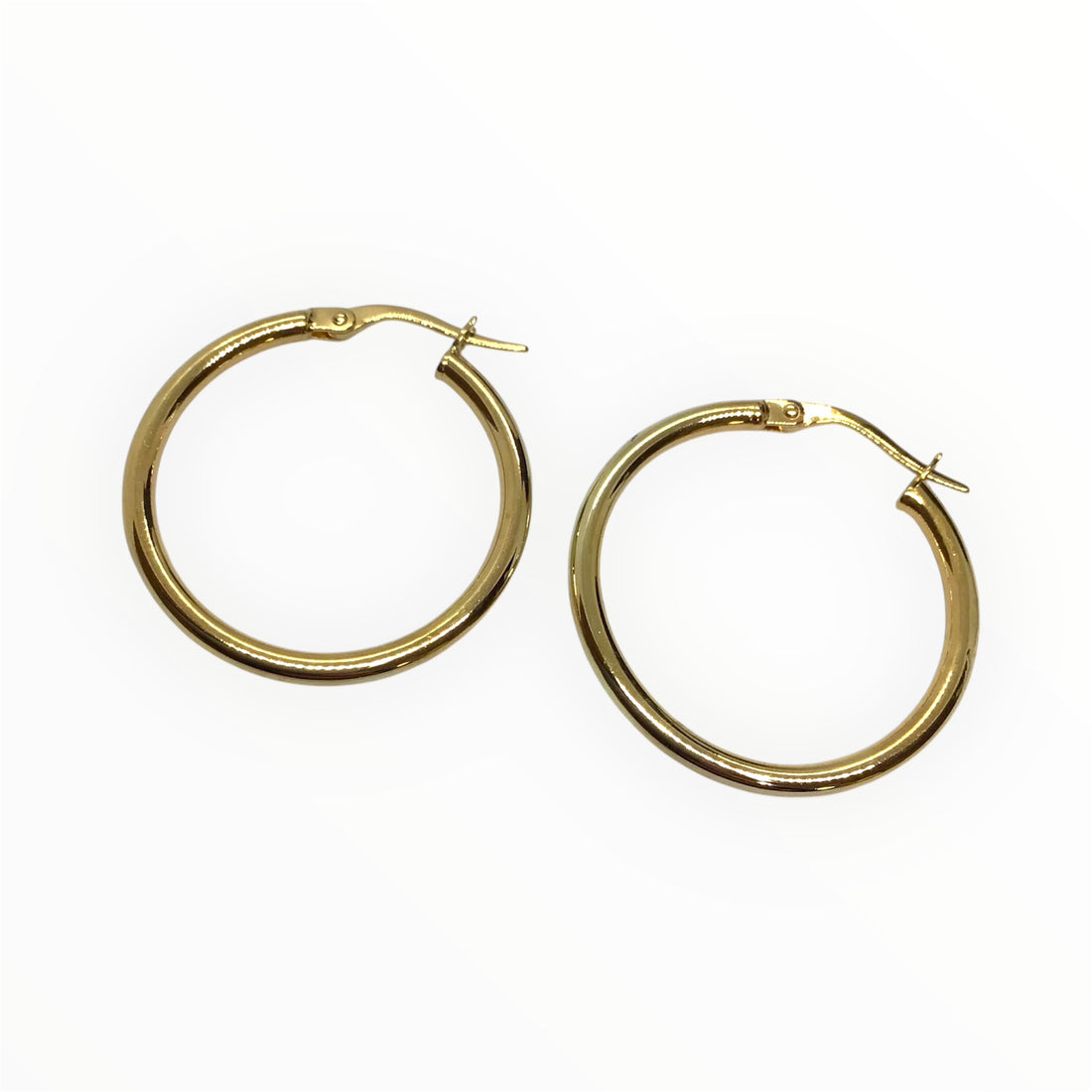 Ladies 9ct Gold Hoop Earrings 2.3cm Diameter Ref#512192