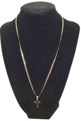 Ladies 9ct Yellow Gold Necklace with Cross Pendant Ref#506121
