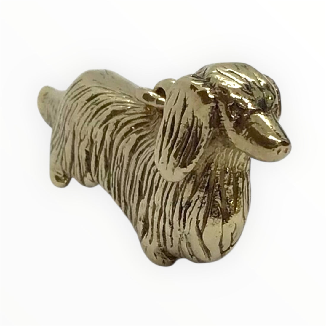 Unisex 9ct Gold Dashound Pendant (Length 3.5cm) Ref#512648