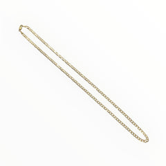 Ladies 9ct Gold Flat Curb Chain (Length 45cm) Ref#512343