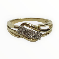 Ladies 9ct Gold Diamond Ring (Size O) Ref#511382