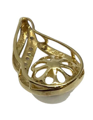 Ladies 9ct Gold Pearl & Diamond Pendant Ref#505481