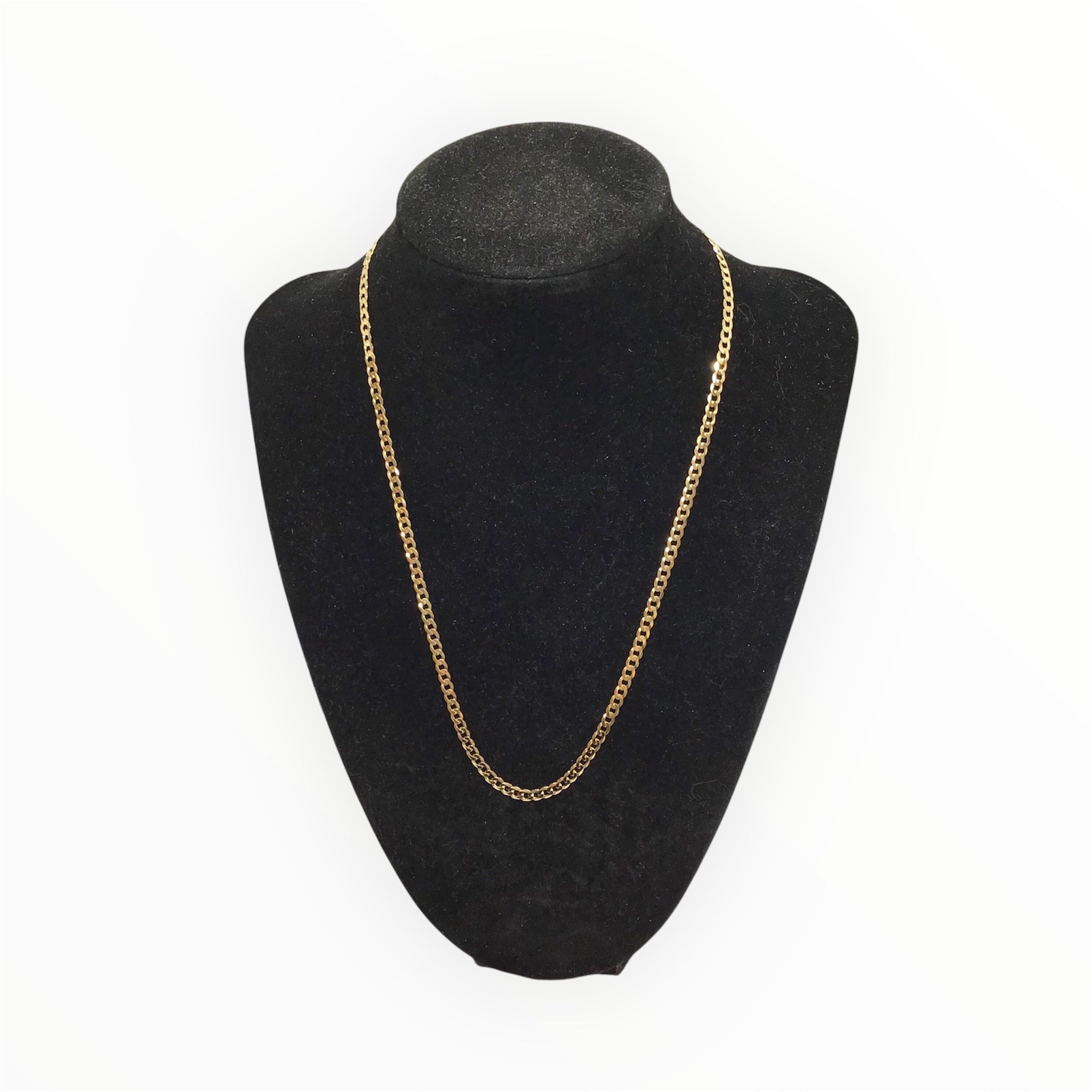 Ladies 9ct Gold Flat Curb Chain (Length 45cm) Ref#512343